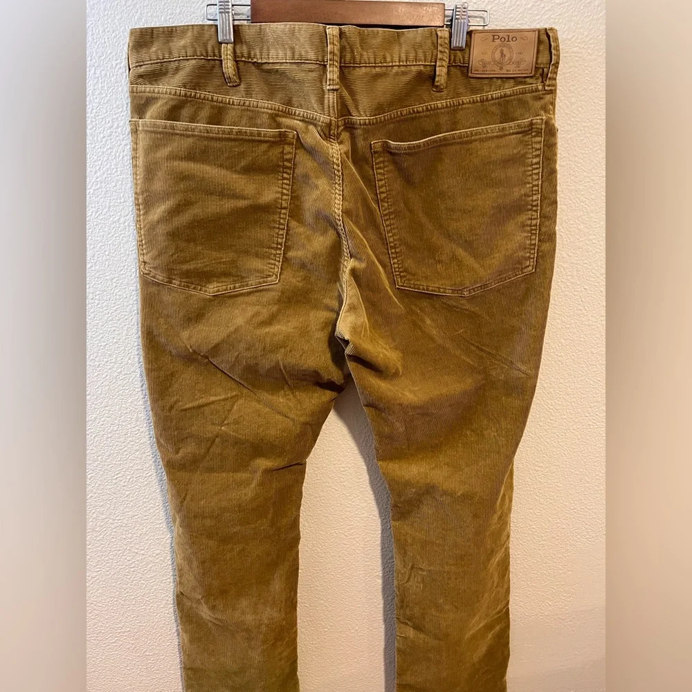 Polo Ralph Lauren Corduroy Varick Slim Straight Cotton Jeans Brown 40/32